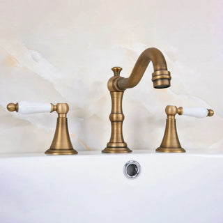 Nilson - Vintage Brass Dual Handle Deck Mounted Basin Mixer Tap