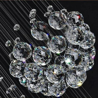 Opal - Spiral Round Crystal Ball Hanging Chandelier