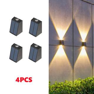 Angeline - Outdoor LED Black Solar Wall Light Waterproof Up/Down