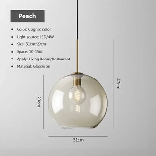 Millie Cognac - Transparent Glass Bubble Led Pendant Lights