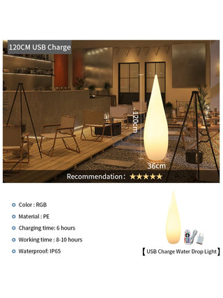 Aquessa - RGB Water Drop Outdoor Floor Lamp