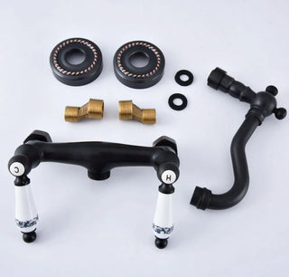 Dore - Ceramic Dual Handle Wall Mixer Kitchen Tap