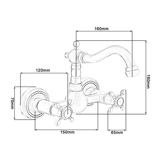 Magaly - Antique Brass Dual Handle Rotatable Mixer Kitchen Tap