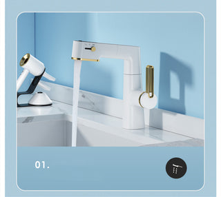 Cherlyn - Pull Out Basin Mixer LED Temperature Tap 360° Rotatable