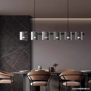 Francois- Hanging Multi Head Tinted Curved Glass Ceiling Light Chandelier