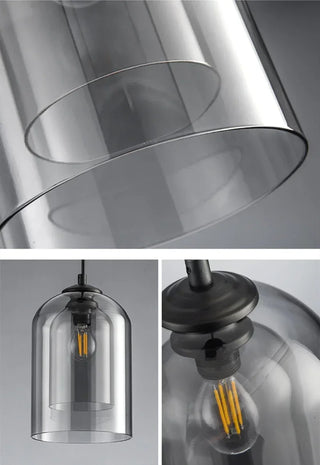 Ashot - Coloured Double Glass Shade Pendant Ceiling Light