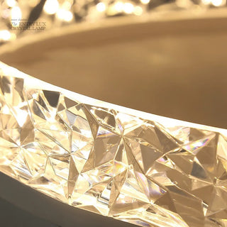 Naina - Modern Round Flush Mount Crystal Glass Dimmable Ceiling Light
