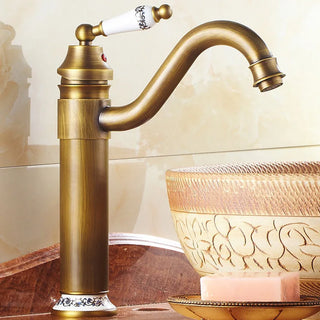 Corene - Vintage Porcelain Brass Single Lever Basin Mixer Tap