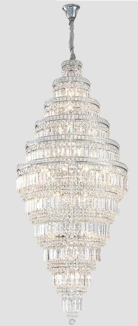 Stratos - Tiered Crystal Glass & Bead Chrome Chandelier