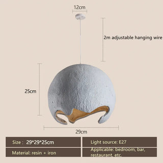Norman  - Moon Round Wabi-Sabi Pendant Ceiling Light