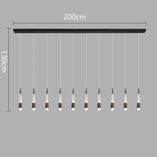 Riva - Modern Hanging Cone Glass Striped Pedant Ceiling Light