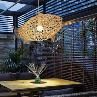 Lata - Modern Carp Creative Fish Art Bamboo Pendant Ceiling Light