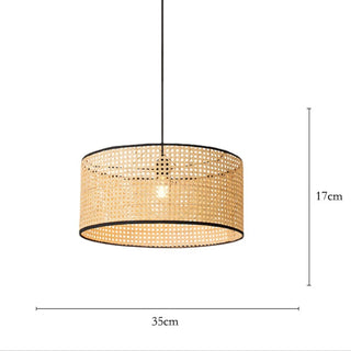 Montana - Bamboo Core Oriental Style Rattan Hanging Decorative Lighting Fixtures