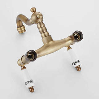 Christal - Retro Ceramic Double Handle Wall Mounted Mixer Kitchen Tap
