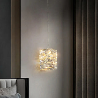 Mafolie - Twisted Crystal Glass Hanging Pendant Ceiling Light