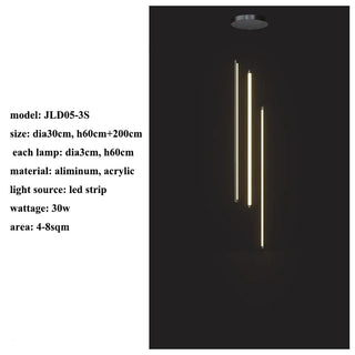 Julimar - Modern LED Strip Bar Hanging Ceiling Chandelier