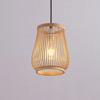 Rafah - Scandinavian Handwoven Bamboo Hanging Round Rattan Ceiling Light