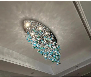 Sapphire Bloom - Statement Ceiling Light with Blue Crystal Accents