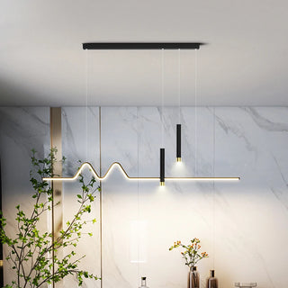 Minto - Long Modern Thin Multi Head Hanging LED Ceiling Light Chandelier