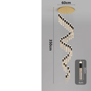 Dylan - Modern Sparkly LED Tube Ceiling Round Chandelier