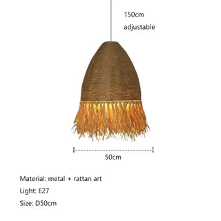 Alain - Wicker Hand-Knitted Pendant Round Ceiling Light