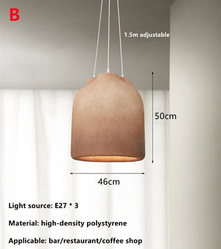 Katherine - Round Hanging 3 Bulb Natural Modern Ceiling Light