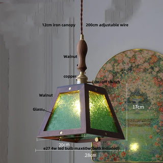 Saloni - Boxed Coloured & Textured Glass Pendant Ceiling Light