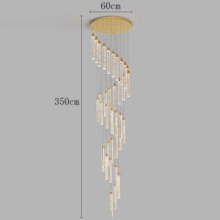 Samantha - Modern Sparkly LED Tube Ceiling Round Chandelier