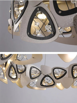 Regel - Round Silver Leaf Hanging Ceiling Light