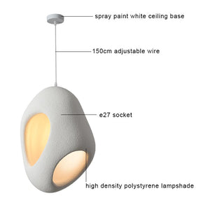 Andy - Polystyrene Round Wabi-Sabi Pendant Ceiling Light