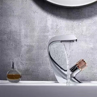 Cythia - Modern Hot/Cold Curved Waterfall Basin Tap