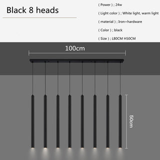 Felipe - Black Hanging Multi Long Tube Combination Ceiling Light