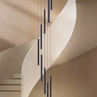 Agustina - Modern Black Pipe Hanging Ceiling Chandelier