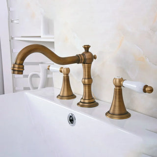 Nilson - Vintage Brass Dual Handle Deck Mounted Basin Mixer Tap