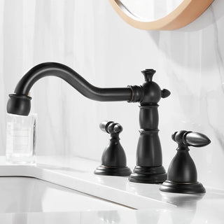 Demeter - Brass Dual Handle Curved Mixer Basin Tap