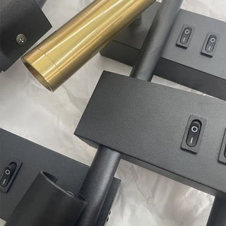 Bautista - Switch-Controlled Modern Black & Gold Dual Reading Wall Light