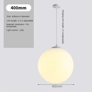 Caen - Nordic Minimalist Milky White Spherical Pebble Pendant Lamp