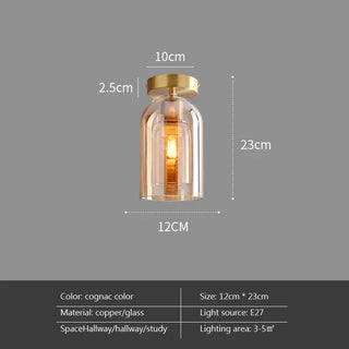 Mollendal - Globe Semi-Flush Mount Glass Ceiling Light with Midnight Black / Gold Fixture