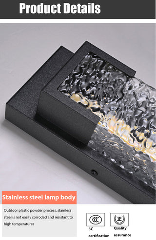 Cole - Modern Stainless Steel LED Patterned Glass Wall Light