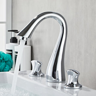 Cyprian - Modern 5 Piece Bathtub Filler Set with Pull Out Handheld Shower