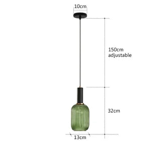 Kiara - Green Patterned Glass Hanging Pendant Ceiling Light