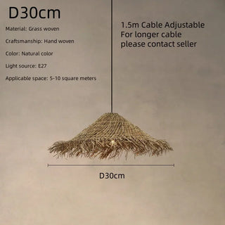 Georgette - Woven Rattan Round Ceiling Light