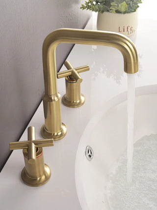 Sheryll - Dual Handle Modern Brushed Basin Tap