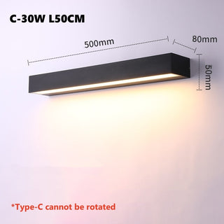 Cletus - Long Strip Rotatable LED Aluminium IP65  Wall Lamp