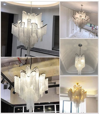 Maya - Modern Round Tiered Tassel Chain Ceiling Light Chandelier