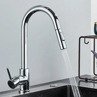 Teresia - Kitchen Brushed Gold Pull Out Modern Single Handle Mixer Tap