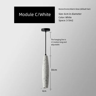 Dundee - Minimalist Industrial Style LED Waterstone Long Droplight Pendant Light