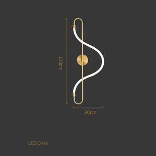 Ragav - Gold Twisted Hanging LED Pipe Ceiling Light Chandelier