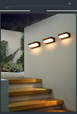Owayne - Modern Minimalist Solar Waterproof Rectangular ABS Acrylic LED Wall Lamp