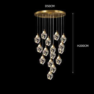 Haiti - Multi Head Crystal Glass Gold Ceiling Chandelier